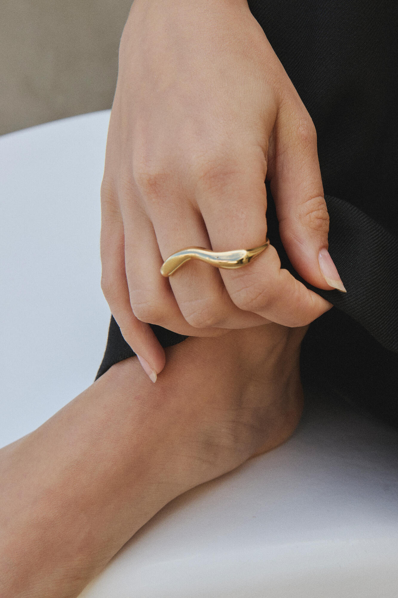 Evon Double ring - forgyldt